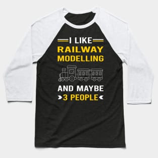 3 People Railway Modelling Model Railroading Train Trains Baseball T-Shirt